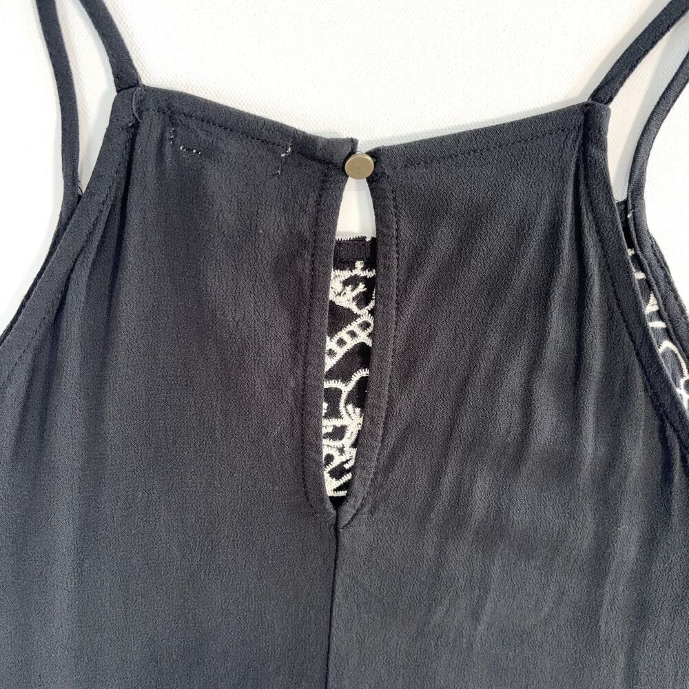 Love on a Hanger Womens Medium Black Embroidered Tank Top Boho Chic Sleeveless - Picture 4 of 10